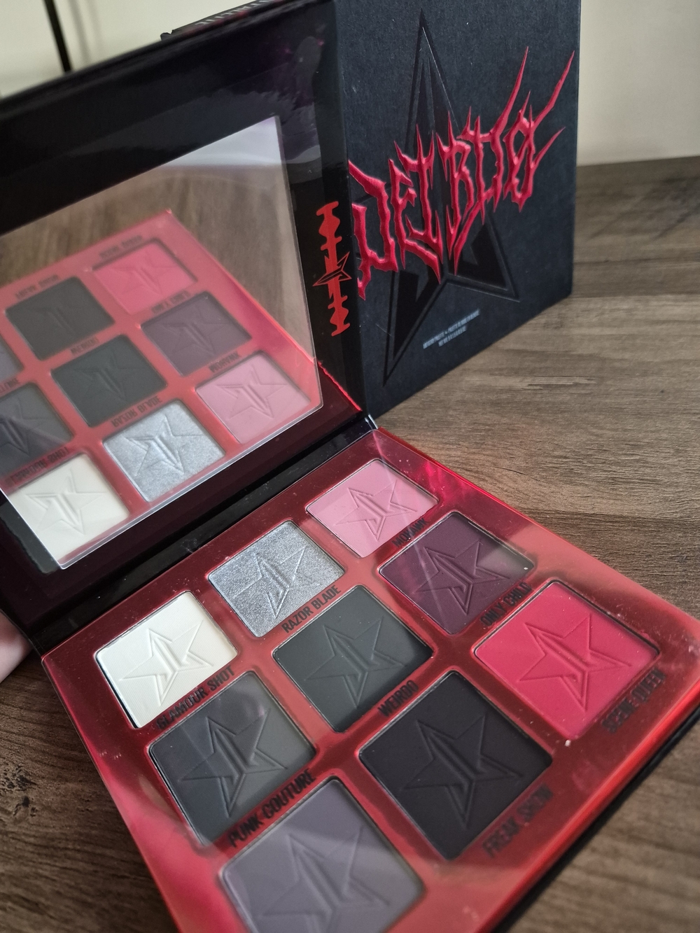 Jeffree Star Eyeshadow Palette — Pink, Silver, Red & Black Shades